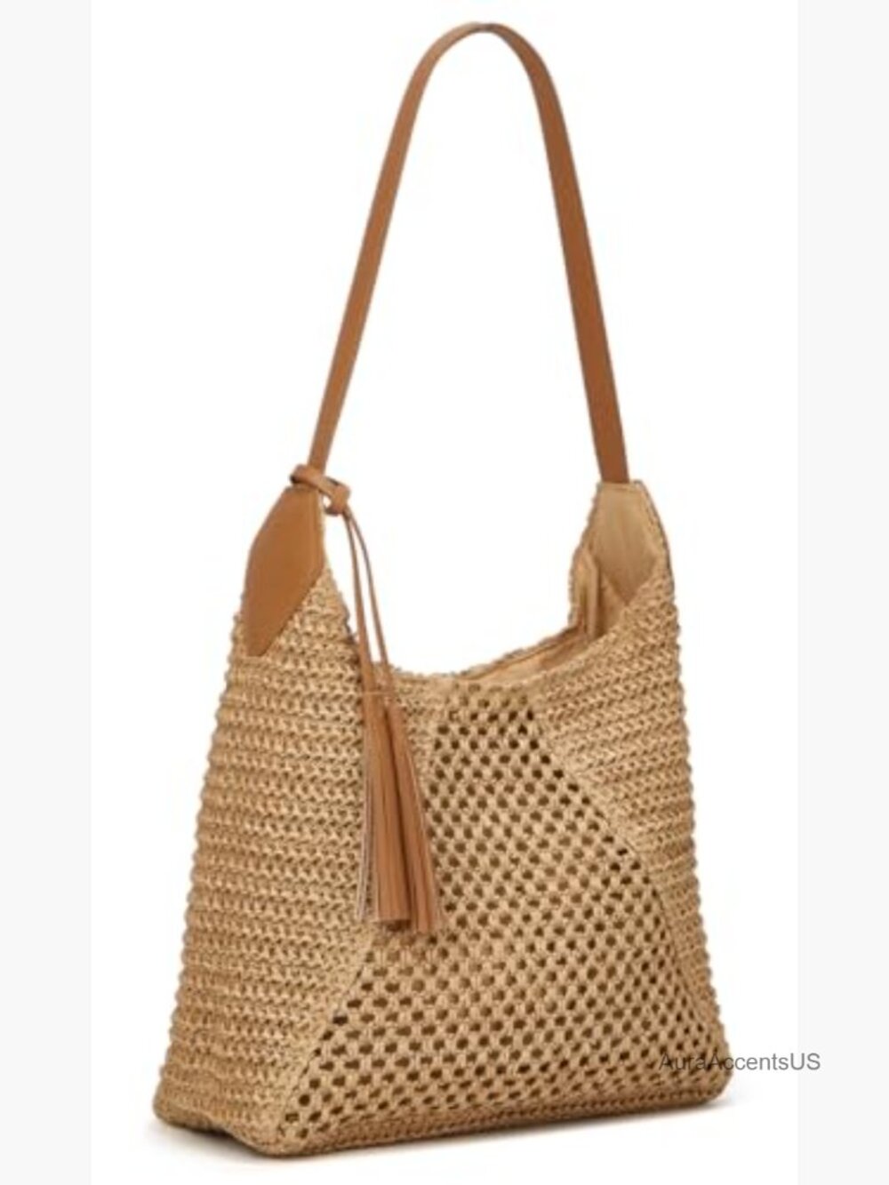 Large Straw Woven Tote Shoulder Bag Summer Beach Tassel Casual Handbag - Picture 4 of 7